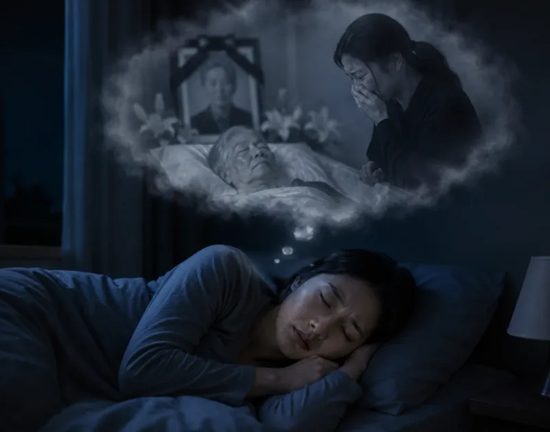 Mơ thấy người thân đã mất buồn bã có thể nhắc bạn quan tâm hơn đến gia đình và tinh thần của mình.